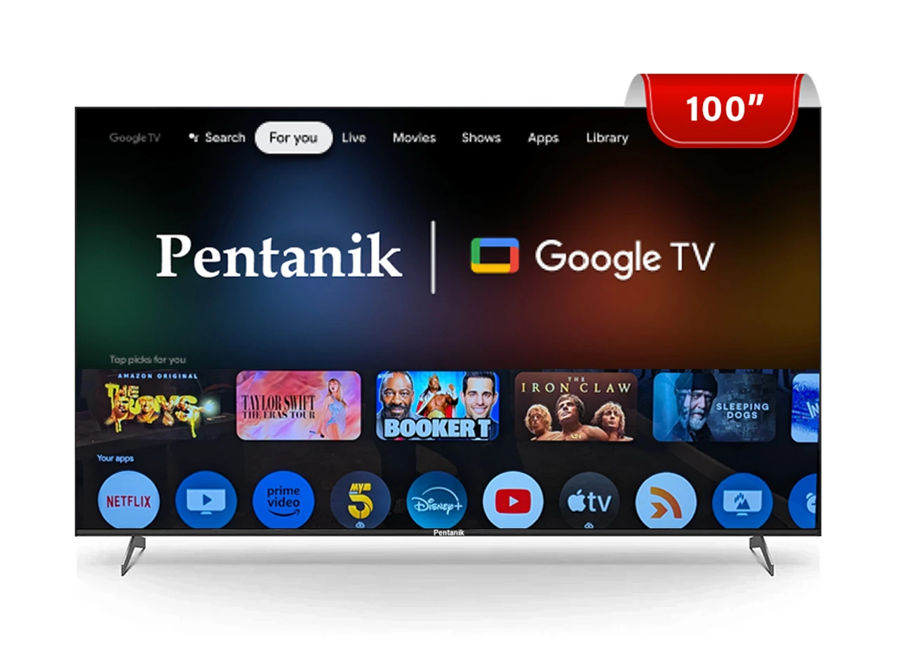 Pentanik Google TV 100 Inch 4K Frameless Voice Control